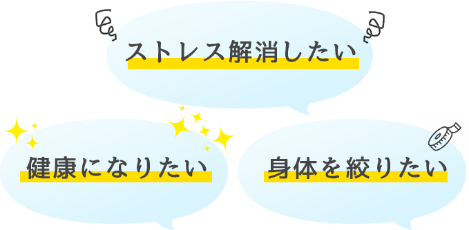 ストレス解消したい 健康になりたい 身体を絞りたい