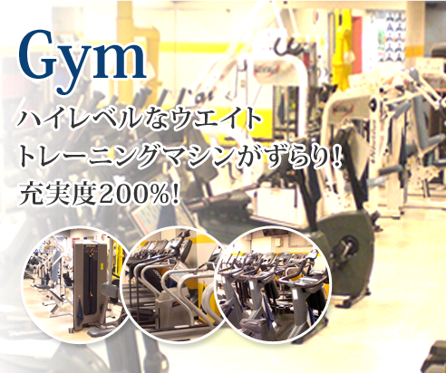 Gym ハイレベルなウエイトトレーニングマシンがずらり！ 充実度200%！